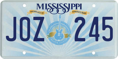 MS license plate JOZ245