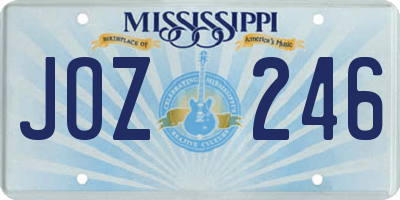 MS license plate JOZ246