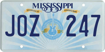MS license plate JOZ247