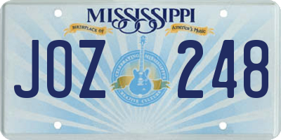 MS license plate JOZ248