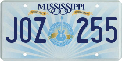 MS license plate JOZ255
