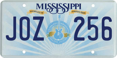 MS license plate JOZ256