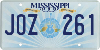 MS license plate JOZ261