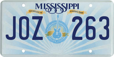 MS license plate JOZ263