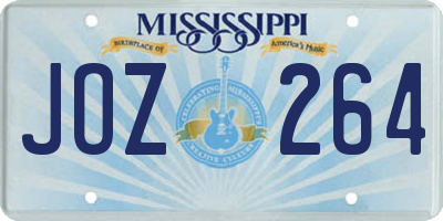 MS license plate JOZ264