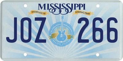 MS license plate JOZ266