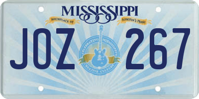 MS license plate JOZ267
