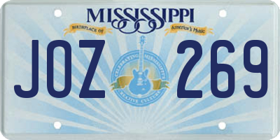 MS license plate JOZ269
