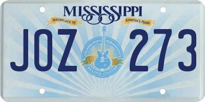 MS license plate JOZ273