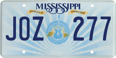 MS license plate JOZ277