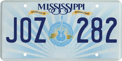 MS license plate JOZ282