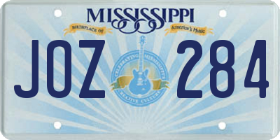 MS license plate JOZ284