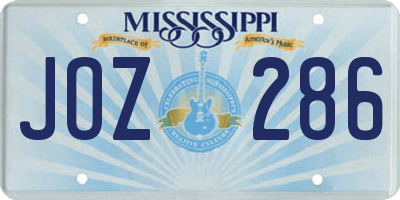 MS license plate JOZ286