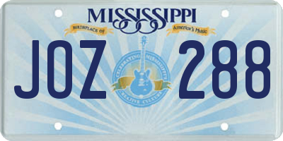 MS license plate JOZ288