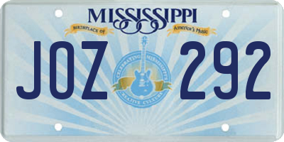 MS license plate JOZ292