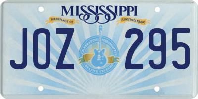 MS license plate JOZ295