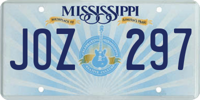 MS license plate JOZ297