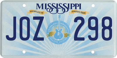 MS license plate JOZ298