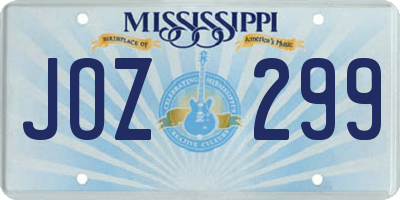 MS license plate JOZ299