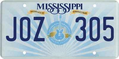 MS license plate JOZ305