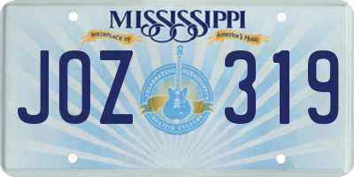 MS license plate JOZ319