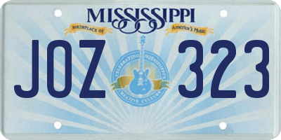 MS license plate JOZ323