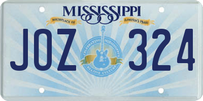 MS license plate JOZ324