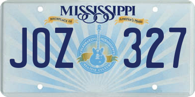 MS license plate JOZ327