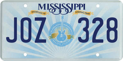 MS license plate JOZ328