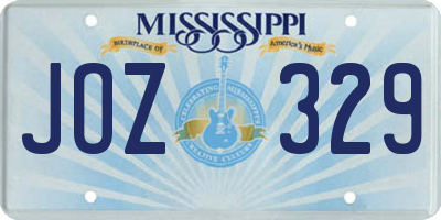 MS license plate JOZ329