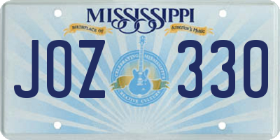MS license plate JOZ330