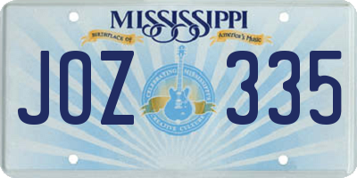 MS license plate JOZ335