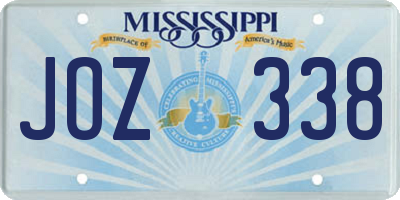 MS license plate JOZ338