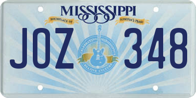 MS license plate JOZ348