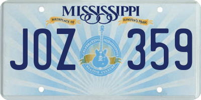 MS license plate JOZ359