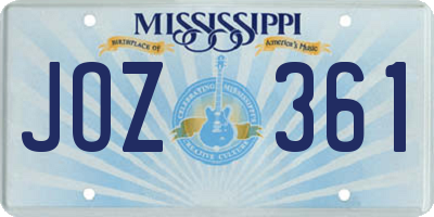 MS license plate JOZ361