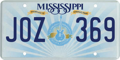 MS license plate JOZ369