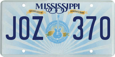 MS license plate JOZ370
