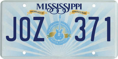 MS license plate JOZ371