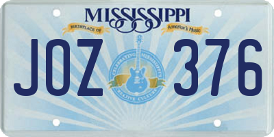 MS license plate JOZ376