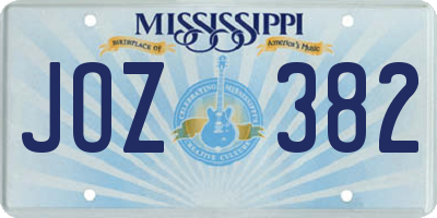 MS license plate JOZ382
