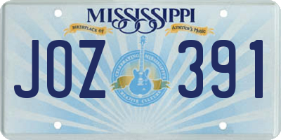 MS license plate JOZ391