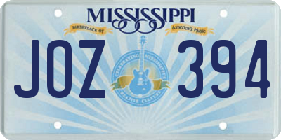 MS license plate JOZ394