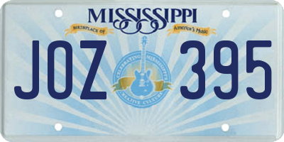 MS license plate JOZ395