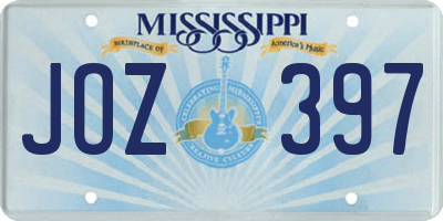 MS license plate JOZ397