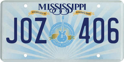 MS license plate JOZ406
