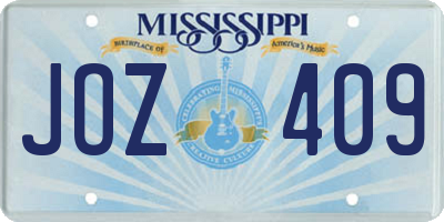MS license plate JOZ409