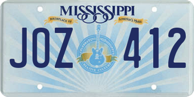 MS license plate JOZ412