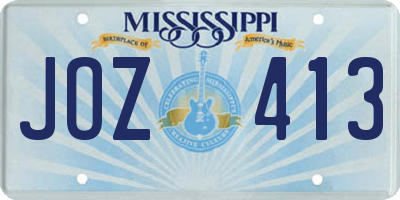 MS license plate JOZ413