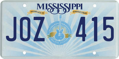 MS license plate JOZ415